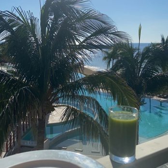 Dreams Jade Resort & Spa - Breakfast fruit on balcony - Hotels Near Me - Puerto Morelos, ROO