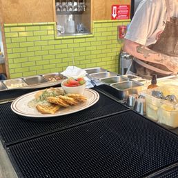Chicken and waffles...Definitely ordering that next time! Got to see so many awesome looking things leave that kitchen.