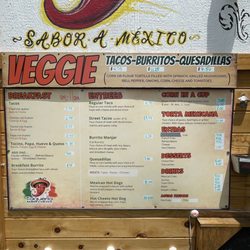 Taqueria Sabor a México - Menu