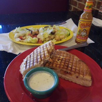 Mocha Rita's Deli - Chicken cheddar melt (substituted turkey) with a side salad with homemade balsamic vinaigrette dressing - Delis Near Me - Jacksonville, Florida