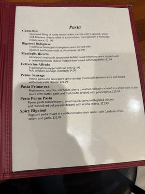 Menu photo 2 Giuseppe's Tucson, AZ Menu photo 2 Giuseppe's Tucson, AZ