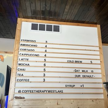 Coffee Therapy - Menu - Coffee & Tea Near Me - Westlake, Ohio