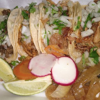 Taqueria La Chiva - Asada, al pastor, and two carnitas tacos. - Mexican Near Me - Norman, Oklahoma Taqueria La Chiva - Asada, al pastor, and two carnitas tacos. - Mexican Near Me - Norman, Oklahoma