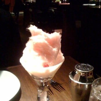 AnQi Bistro - pink lotus cotton candy martini...not that great :( - Asian Fusion Near Me - Costa Mesa, California