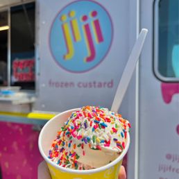 Vanilla and Strawberry Double with Sprinkles