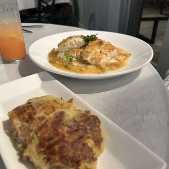 Salt 64 - Halibut w- side of potato cakes - New American Near Me - Oak Island, North Carolina Salt 64 - Halibut w- side of potato cakes - New American Near Me - Oak Island, North Carolina