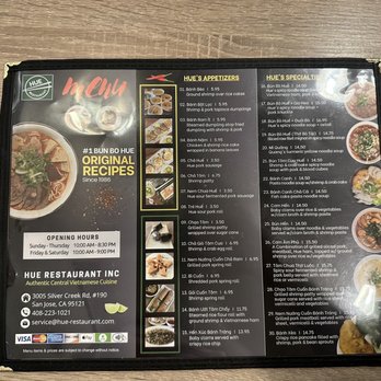 Hue Restaurant - Menu - Vietnamese Near Me - San Jose, California Hue Restaurant - Menu - Vietnamese Near Me - San Jose, California