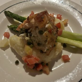 Vic & Anthony's Steakhouse - Half of the Roasted Salmon* dish with stuffed lumb crab. Yum - Steakhouses Near Me - Las Vegas, Nevada Vic & Anthony's Steakhouse - Half of the Roasted Salmon* dish with stuffed lumb crab. Yum - Steakhouses Near Me - Las Vegas, Nevada