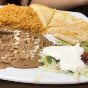 El Rey Taco Shop - Cheese quesadillas with rice and beans. - Mexican Near Me - Salida, Colorado