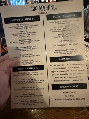 Menu photo 2 Big Machine Brewery & Distillery Nashville, TN