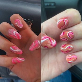 New York Nail Bar - The nails I asked for on the left, what I actually got on the right. - Nail Salons Near Me - Oshkosh, Wisconsin New York Nail Bar - The nails I asked for on the left, what I actually got on the right. - Nail Salons Near Me - Oshkosh, Wisconsin