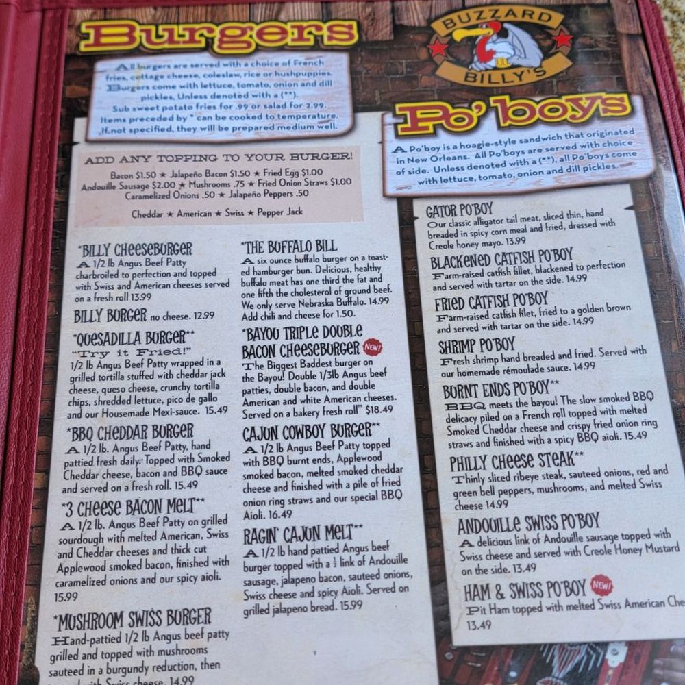 Buzzard Billy's - Burgers and po boys - Cajun/Creole Near Me - Lincoln, Nebraska Buzzard Billy's - Burgers and po boys - Cajun/Creole Near Me - Lincoln, Nebraska