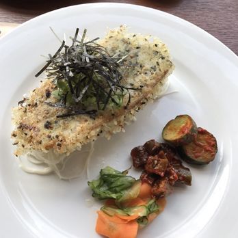 MW Restaurant - Part of Pre-Fix lunch: Entree- Mochi Crusted Monchong - New American Near Me - Honolulu, Hawaii