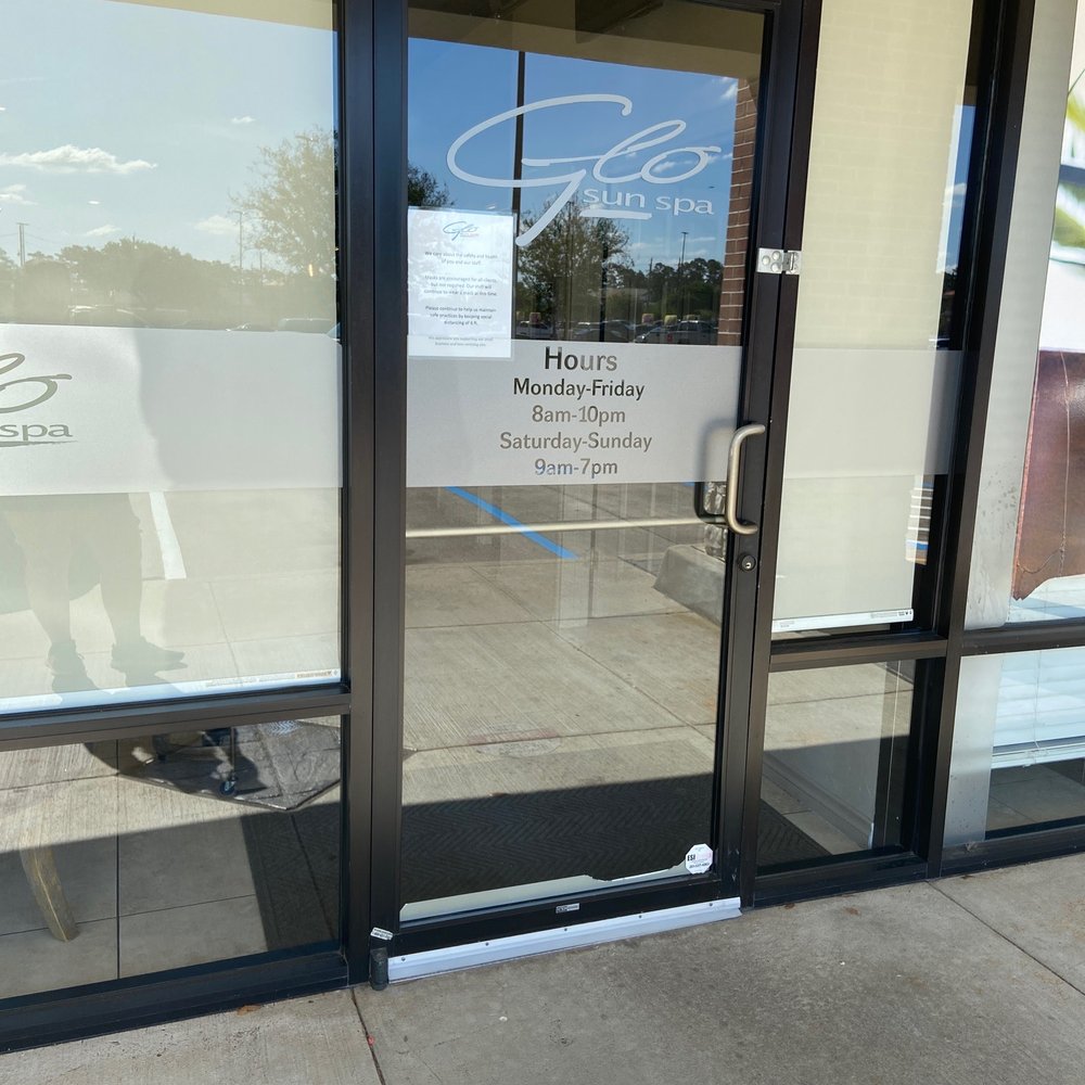 Glo Sun Spa - Hours on front door. - Spray Tanning Near Me - Spring, Texas Glo Sun Spa - Hours on front door. - Spray Tanning Near Me - Spring, Texas