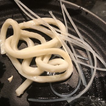 Shabu Wara - ONE portion of udon and literally 8 strands of glass noodles. - Asian Fusion Near Me - Chino, California Shabu Wara - ONE portion of udon and literally 8 strands of glass noodles. - Asian Fusion Near Me - Chino, California