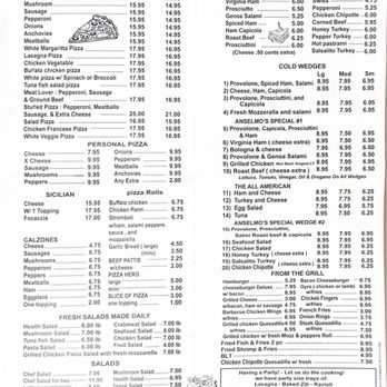 Anselmo's Pizzeria & Deli - the menu - Delis Near Me - Yonkers, New York Anselmo's Pizzeria & Deli - the menu - Delis Near Me - Yonkers, New York