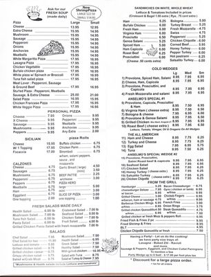 Menu photo 2 Anselmo's Pizzeria & Deli Yonkers, NY Menu photo 2 Anselmo's Pizzeria & Deli Yonkers, NY