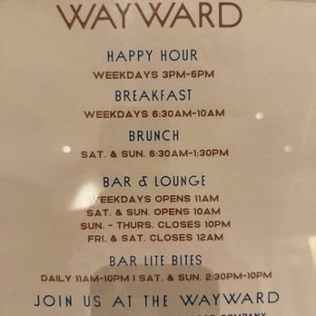 The Wayward - New American Near Me - Philadelphia, Pennsylvania The Wayward - New American Near Me - Philadelphia, Pennsylvania
