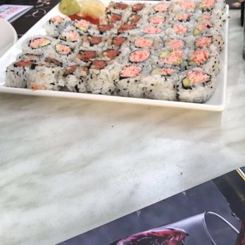 P.F. Chang's - The white and pink sushi are California rolls & the other one is Spicy tuna - Chinese Near Me - Phoenix, Arizona