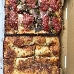 Pizza and cheese bread Pizza and cheese bread