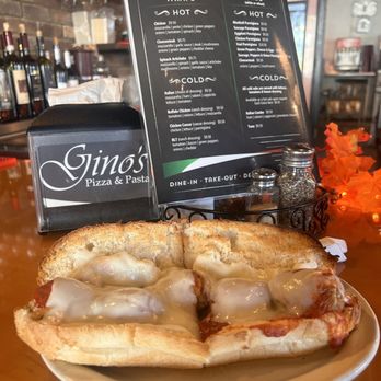 Gino's Italian Restaurant - a sub sandwich on a plate - Pizza Near Me - Oviedo, Florida