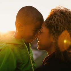 Cortica - A mother and son at sunset.