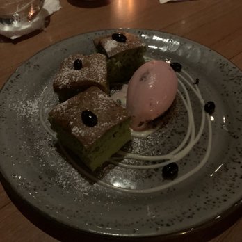 Kata Robata - Green tea soufflé with red bean ice cream - Sushi Bars Near Me - Houston, Texas