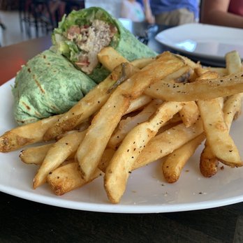 Rusty Hooks Dockside Grill - Mahi BLT with fries. - Seafood Near Me - Southport, North Carolina