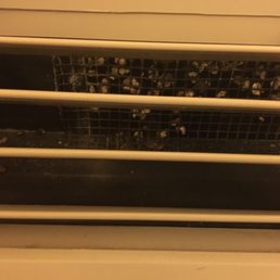The air conditioning unit full of dust and mold. The air conditioning unit full of dust and mold.
