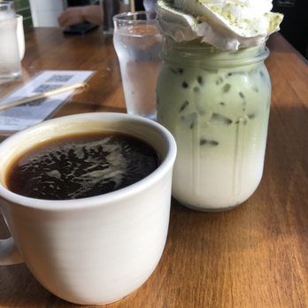 Kitchen Story - Americano and green tea iced latte with whipped cream - Breakfast & Brunch Near Me - Oakland, California