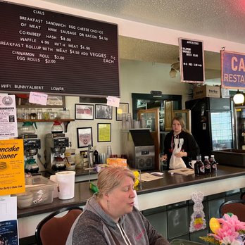 Bunny Hop Cafe - a woman sitting at the counter - American Near Me - Junction City, Wisconsin Bunny Hop Cafe - a woman sitting at the counter - American Near Me - Junction City, Wisconsin