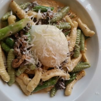 Deuxave - Cavetelli fresh morels and asparagus and a soft egg...very spring - New American Near Me - Boston, Massachusetts