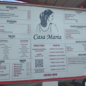 Casa Maria Mexican Restaurant - Drive thru menu for everyone! - Mexican Near Me - Kyle, Texas