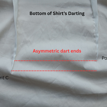 Wardrobe Clinic - Zoom in of darting issues at the bottom of the shirt - Sewing & Alterations Near Me - Philadelphia, Pennsylvania Wardrobe Clinic - Zoom in of darting issues at the bottom of the shirt - Sewing & Alterations Near Me - Philadelphia, Pennsylvania