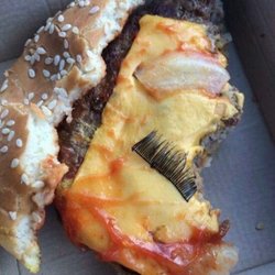 McDonald's - EYELASH IN MY BURGER!! I MEAN WHAT THE HECK? THIS IS UNACCEPTABLE!!