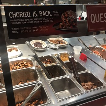 Chipotle Mexican Grill - Assembly line with dry, old cheese - Mexican Near Me - Aspen Hill, Maryland
