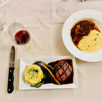 Bouquet Restaurant - Filet mignon & Chicken Cacciatore w/ Polenta - New American Near Me - Temecula, California Bouquet Restaurant - Filet mignon & Chicken Cacciatore w/ Polenta - New American Near Me - Temecula, California