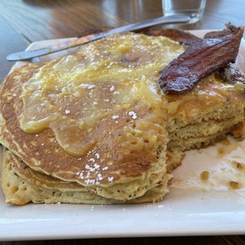 Crave Kitchen and Bar - Blueberry pancake with lemon and bacon - New American Near Me - El Paso, Texas