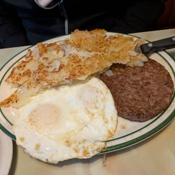 Plaza Cafe - Hamburger patty and eggs - Breakfast & Brunch Near Me - Pleasant Hill, California Plaza Cafe - Hamburger patty and eggs - Breakfast & Brunch Near Me - Pleasant Hill, California
