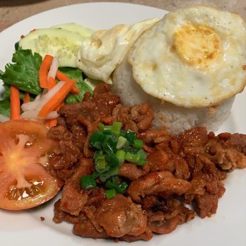 Pho Dai Loi 2 - Rice plate with pork slices, comes with two eggs (over hard) - Vietnamese Near Me - Atlanta, Georgia Pho Dai Loi 2 - Rice plate with pork slices, comes with two eggs (over hard) - Vietnamese Near Me - Atlanta, Georgia
