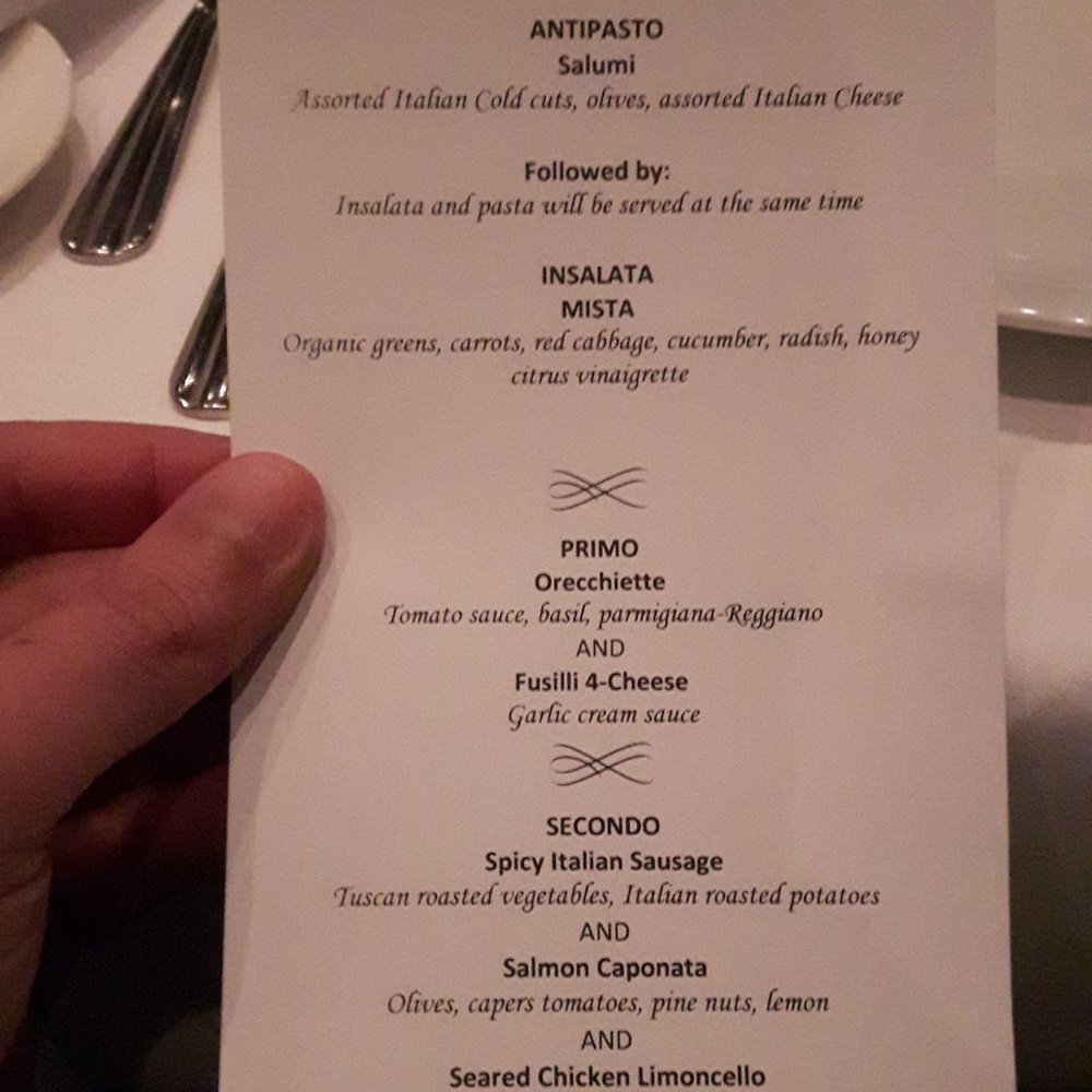 Course meal served family style Course meal served family style