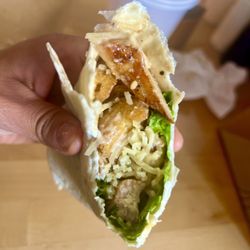 8th St. Coffee House - Chicken (perfectly seasoned chicken by the way) Caesar salad wrapped. The croutons inside added a nice surprise!