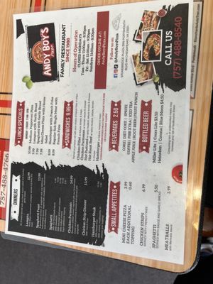 Menu photo 3 Andy Boys Pizza Chesapeake, VA