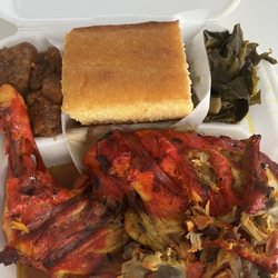 Big Daddy's Kick’n Chicken - 1. Chicken Dinner: Yams, Collard Greens and Cornbread