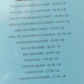 Jim's Park and Shop - 8/19/2025 deli meat prices by the pound. - Grocery Near Me - Olean, New York