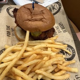 Nashville hot chicken sandwich - Not jalepeno hot so likely about a "medium" hot. Nashville hot chicken sandwich - Not jalepeno hot so likely about a "medium" hot.
