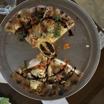 Grafted Cellars - Pear and goat cheese pizza. So good I was already eating when I remembered to take a photo! - Wine Tasting Room Near Me - Claremont, California