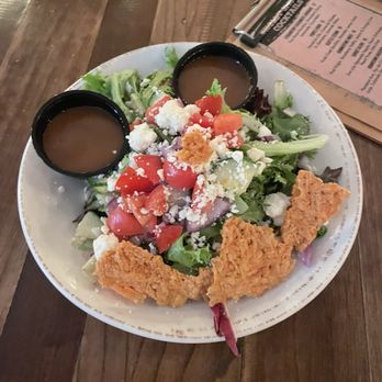 Wholly Smokin' Downtown - Side salad with balsamic and Parmesan crisp. (I broke it into a smiley face shape since I was so eager to eat before the photo haha) - Barbeque Near Me - Florence, South Carolina Wholly Smokin' Downtown - Side salad with balsamic and Parmesan crisp. (I broke it into a smiley face shape since I was so eager to eat before the photo haha) - Barbeque Near Me - Florence, South Carolina