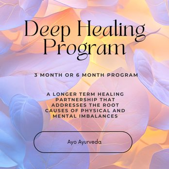 AYO Ayurveda - Deep Healing Program with 3 month or 6 month option includes weekly check-ins - Ayurveda Near Me - Los Angeles, California AYO Ayurveda - Deep Healing Program with 3 month or 6 month option includes weekly check-ins - Ayurveda Near Me - Los Angeles, California