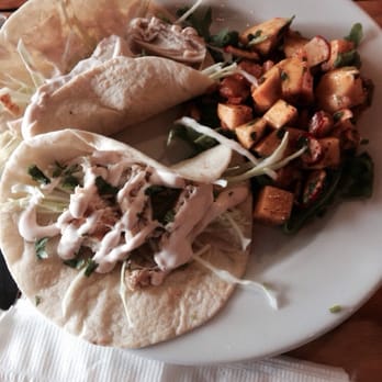 Blue Surf Cafe - Mahi Mahi tacos with a side of mango and radish salsa. - Cafes Near Me - Wilmington, North Carolina